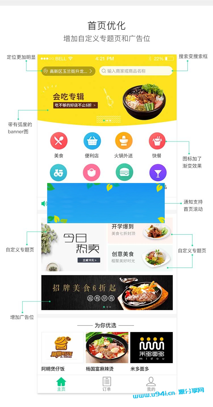 外卖人8.7商业版网上订餐系统源码多城市多色版PC+WAP+微信+短信宝